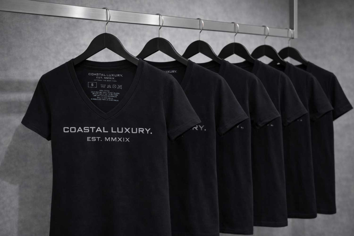 LADIES (V NECK)             PREMIUM COASTAL LUXURY. TEE