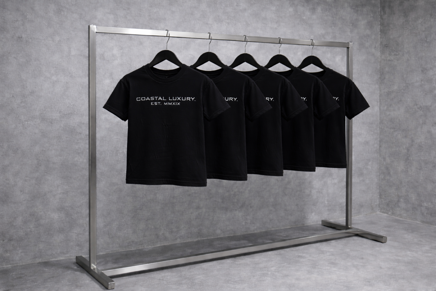 LITTLE LUXURIES.                                            COASTAL LUXURY.             (YOUTH) PREMIUM SILHOUETTE BLACK TEE